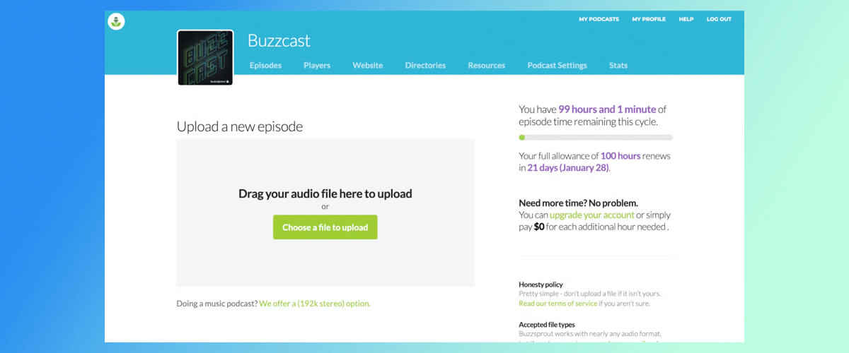 Buzzsprout files and formats